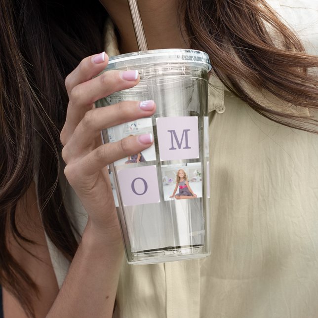 Modern Collage Photo Best Mamma Lila Gift Take Away Mugg (Skapare uppladdad)