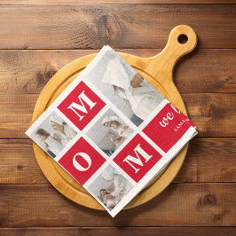 Modern Collage Photo Best Mamma någonsin Red Gifts Kökshandduk