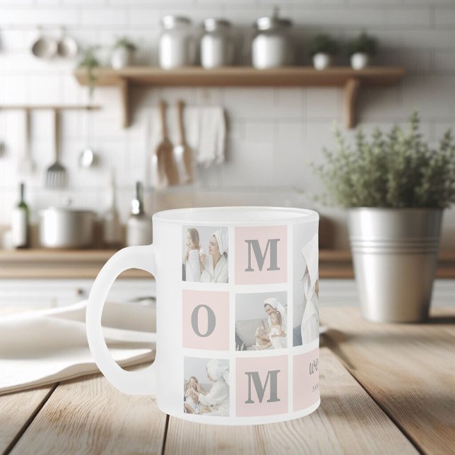 Modern Collage Photo Best Mamma Rosa Gift Frostad Glasmugg (Skapare uppladdad)
