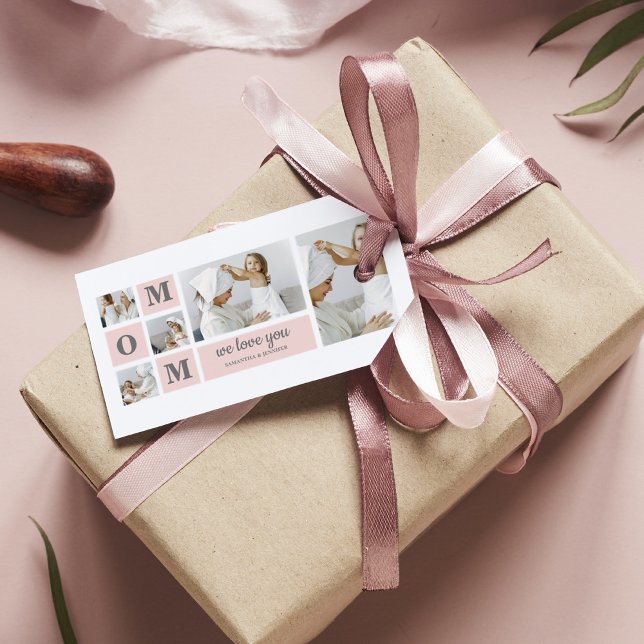 Modern Collage Photo Best Mamma Rosa Gift Presentetikett (Skapare uppladdad)