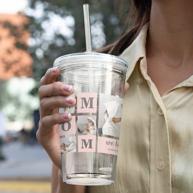 Modern Collage Photo Best Mamma Rosa Gift Take Away Mugg (Skapare uppladdad)