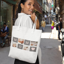 Modern Collage Photo Best Mamma Rosa & Grått Gift