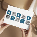 Modern Collage Photo Blue Bästa Hubby någonsin Gif Helg Vykort<br><div class="desc">"Modern Collage Photo Blue Best Hubby All Gift" är en fotogåva av personlig som visar en samling bilder med de bästa stunderna som delas mellan dig och ditt älskade make. Den här versionen har ett blått tema, skapar det som ett tillägg till en dekoration i snyggt och contemporary.Den här presenten...</div>