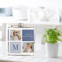 Modern Collage Photo & Blue Lycklig Fars dag Gift Fickplunta