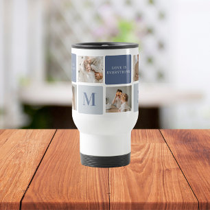 Modern Collage Photo & Blue Lycklig Fars dag Gift Resemugg