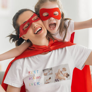 Modern Collage Photo & Colorful Best Morsa någonsi T Shirt