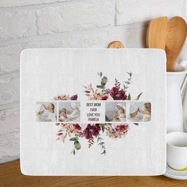 Modern Collage Photo Flowers Ram Best Mamma Gift (Skapare uppladdad)