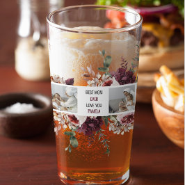 Modern Collage Photo Flowers Ram Best Mamma Gift Glaskopp