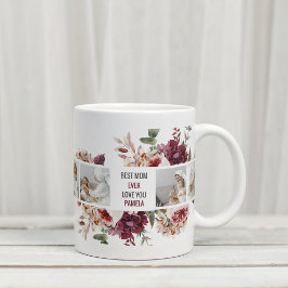 Modern Collage Photo Flowers Ram Best Mamma Gift Kaffemugg