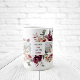 Modern Collage Photo Flowers Ram Best Mamma Gift Kaffemugg