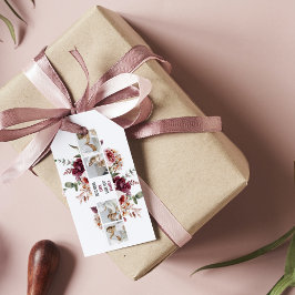 Modern Collage Photo Flowers Ram Best Mamma Gift Presentetikett