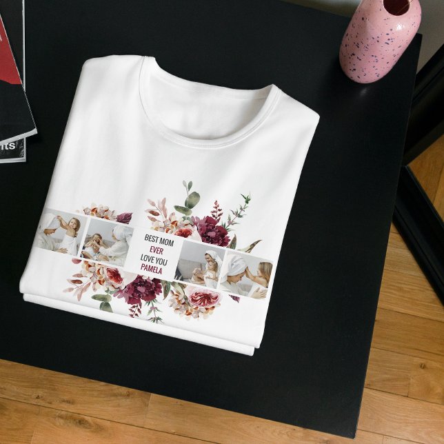Modern Collage Photo Flowers Ram Best Mamma Gift T Shirt (Skapare uppladdad)