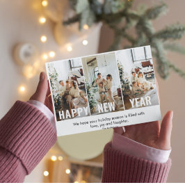 Modern Collage Photo & Gott nytt år vycard Helg Vykort