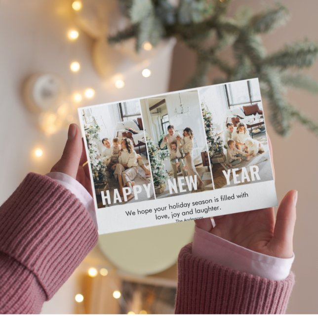 Modern Collage Photo & Gott nytt år vycard Helg Vykort (Skapare uppladdad)