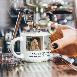 Modern Collage Photo & Grått Best Pappa någonsin G Espressomugg