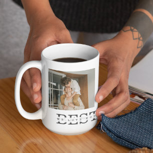 Modern Collage Photo & Grått Best Pappa någonsin G Kaffemugg