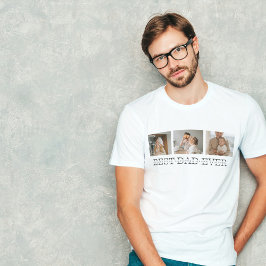 Modern Collage Photo & Grått Best Pappa någonsin G T Shirt