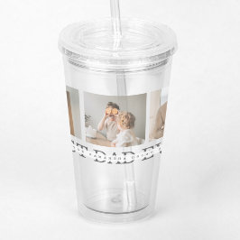 Modern Collage Photo & Grått Best Pappa någonsin G Take Away Mugg