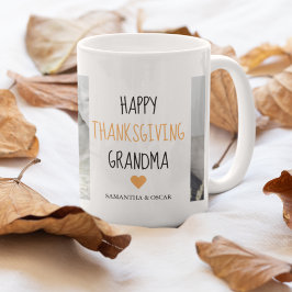 Modern Collage Photo Happy thanksgiving Grandma Kaffemugg