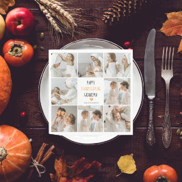 Modern Collage Photo Happy thanksgiving Grandma Pappersservett