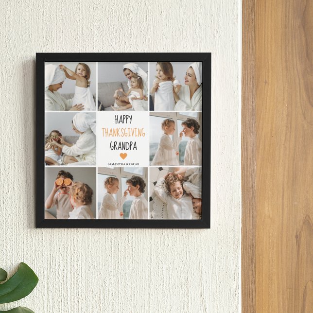 Modern Collage Photo Happy thanksgiving Grandpa Poster (Skapare uppladdad)