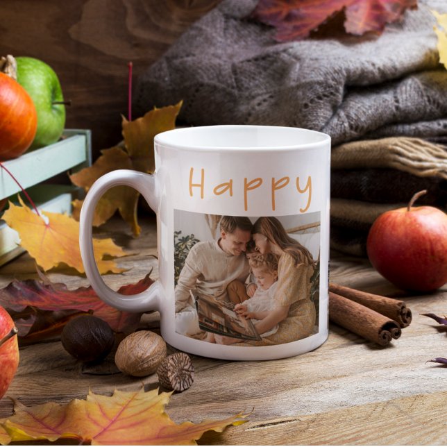 Modern Collage Photo & Happy thanksgiving Kaffemugg (Skapare uppladdad)