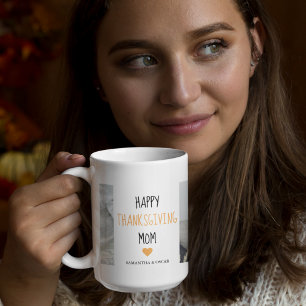 Modern Collage Photo Happy thanksgiving Mamma Kaffemugg