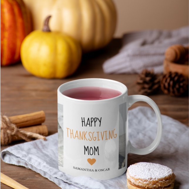 Modern Collage Photo Happy thanksgiving Mamma Kaffemugg (Skapare uppladdad)