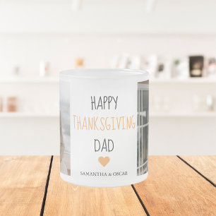 Modern Collage Photo & Happy thanksgiving Pappa Frostad Glasmugg