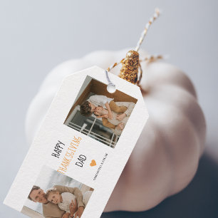 Modern Collage Photo & Happy thanksgiving Pappa Presentetikett