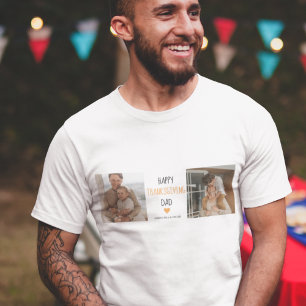 Modern Collage Photo & Happy thanksgiving Pappa T Shirt