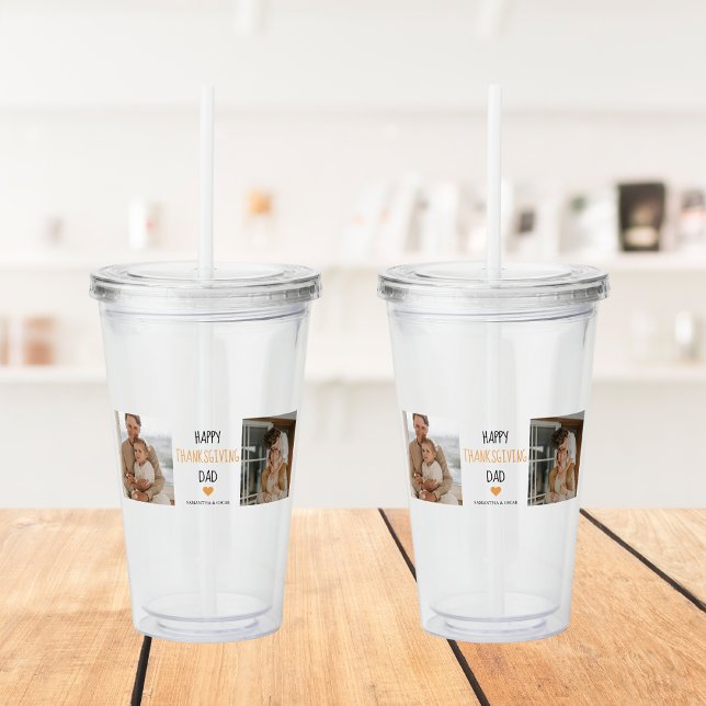 Modern Collage Photo & Happy thanksgiving Pappa Take Away Mugg (Skapare uppladdad)