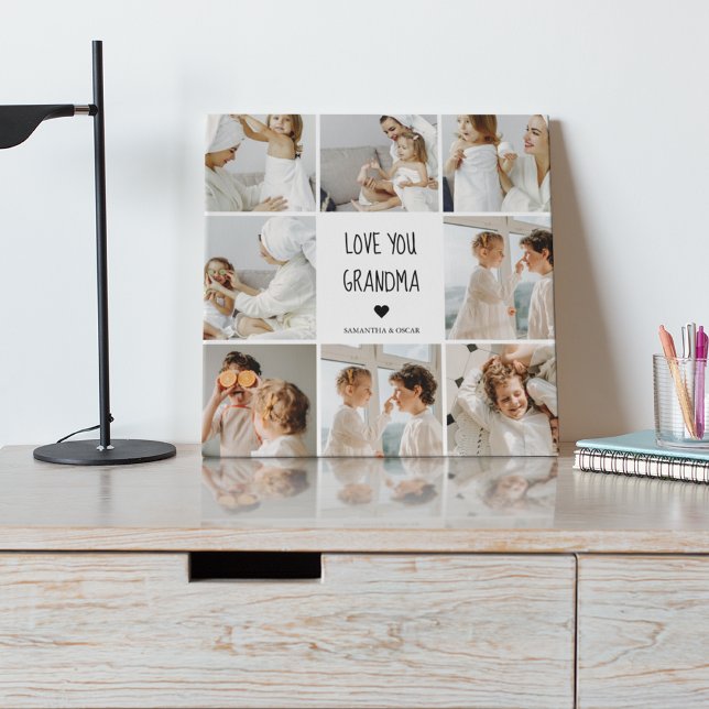 Modern Collage Photo Kärlek You Grandma Best Gift Canvastryck (Skapare uppladdad)