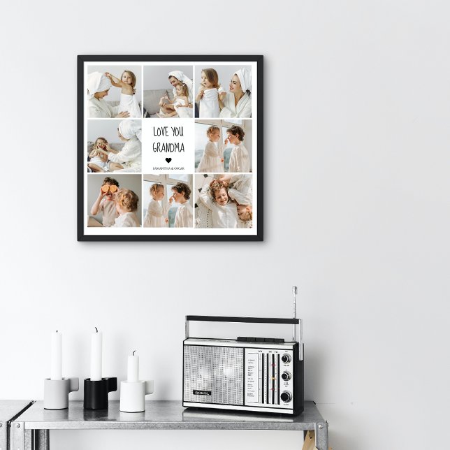 Modern Collage Photo Kärlek You Grandma Best Gift Poster (Skapare uppladdad)
