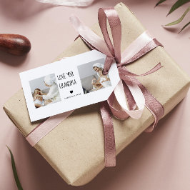 Modern Collage Photo Kärlek You Grandma Best Gift Presentetikett