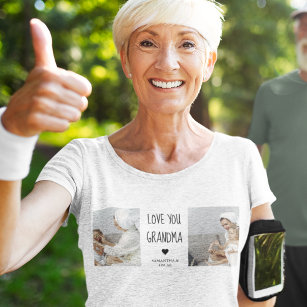 Modern Collage Photo Kärlek You Grandma Best Gift T Shirt