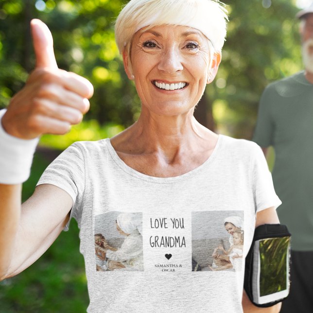 Modern Collage Photo Kärlek You Grandma Best Gift T Shirt (Skapare uppladdad)