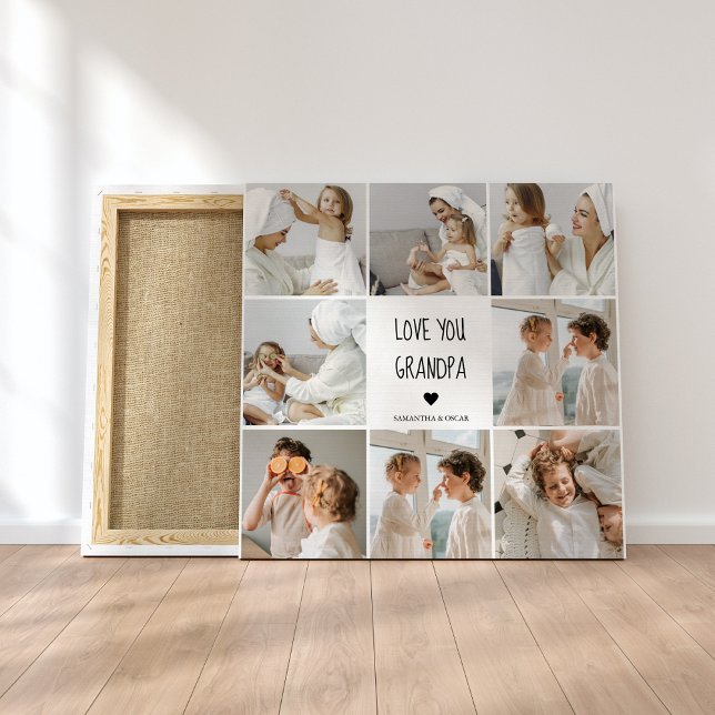 Modern Collage Photo Kärlek You Grandpa Best Gift Canvastryck (Skapare uppladdad)