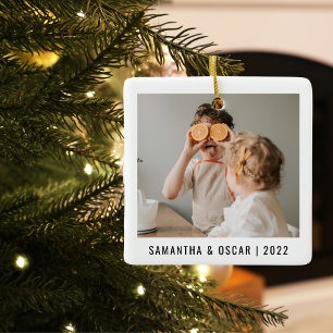 Modern Collage Photo Kärlek You Grandpa Best Gift Julgransprydnad Keramik