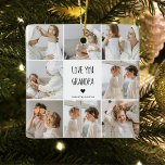 Modern Collage Photo Kärlek You Grandpa Best Gift Julgransprydnad Keramik<br><div class="desc">Modern Collage Photo Kärlek You Grandpa Best Gift</div>