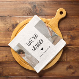 Modern Collage Photo Kärlek You Grandpa Best Gift Kökshandduk