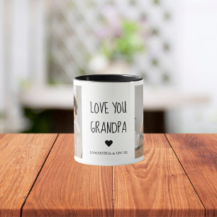 Modern Collage Photo Kärlek You Grandpa Best Gift Mugg