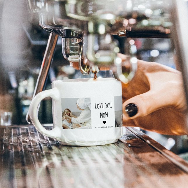 Modern Collage Photo Kärlek You Mamma Best Gift Espressomugg (Skapare uppladdad)