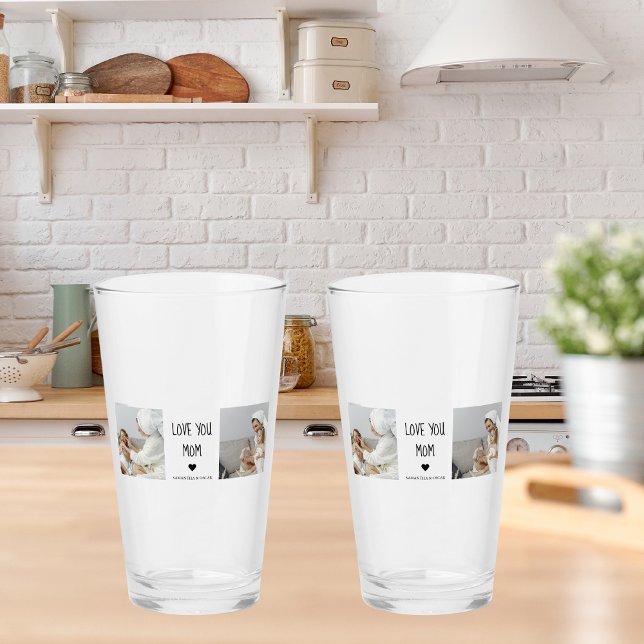 Modern Collage Photo Kärlek You Mamma Best Gift Glaskopp (Skapare uppladdad)