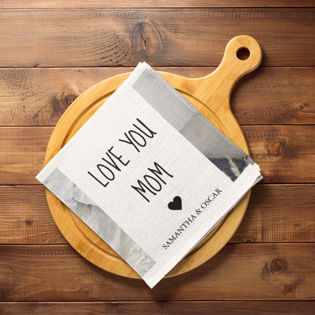 Modern Collage Photo Kärlek You Mamma Best Gift Kökshandduk (Skapare uppladdad)