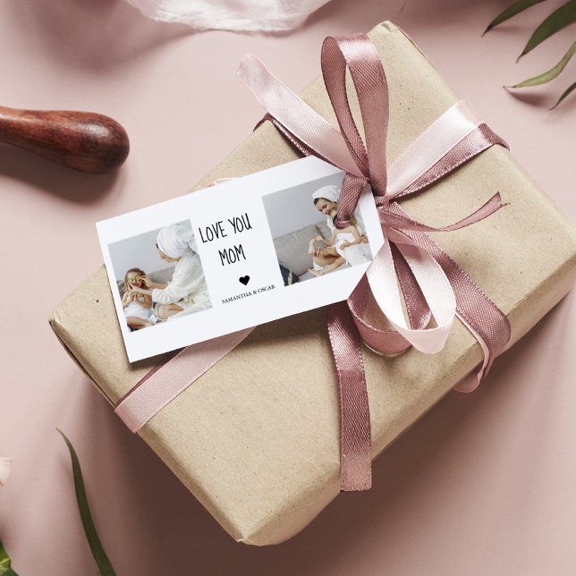 Modern Collage Photo Kärlek You Mamma Best Gift Presentetikett (Skapare uppladdad)
