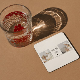 Modern Collage Photo Kärlek You Mamma Best Gift Underlägg Papper Kvadrat