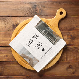 Modern Collage Photo & Kärlek You Pappa Gift Kökshandduk