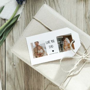 Modern Collage Photo & Kärlek You Pappa Gift Presentetikett