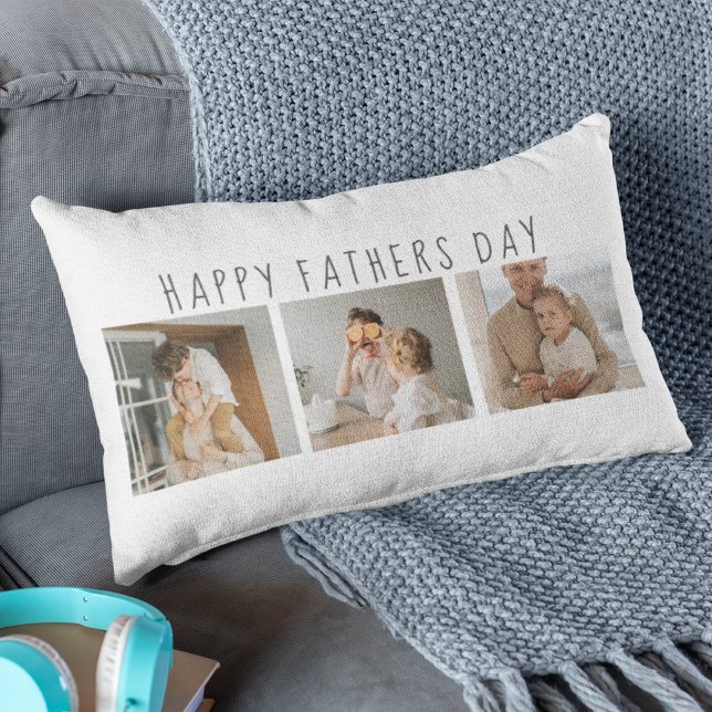 Modern Collage Photo & Lycklig Fars dag Best Gift Lumbarkudde (Skapare uppladdad)